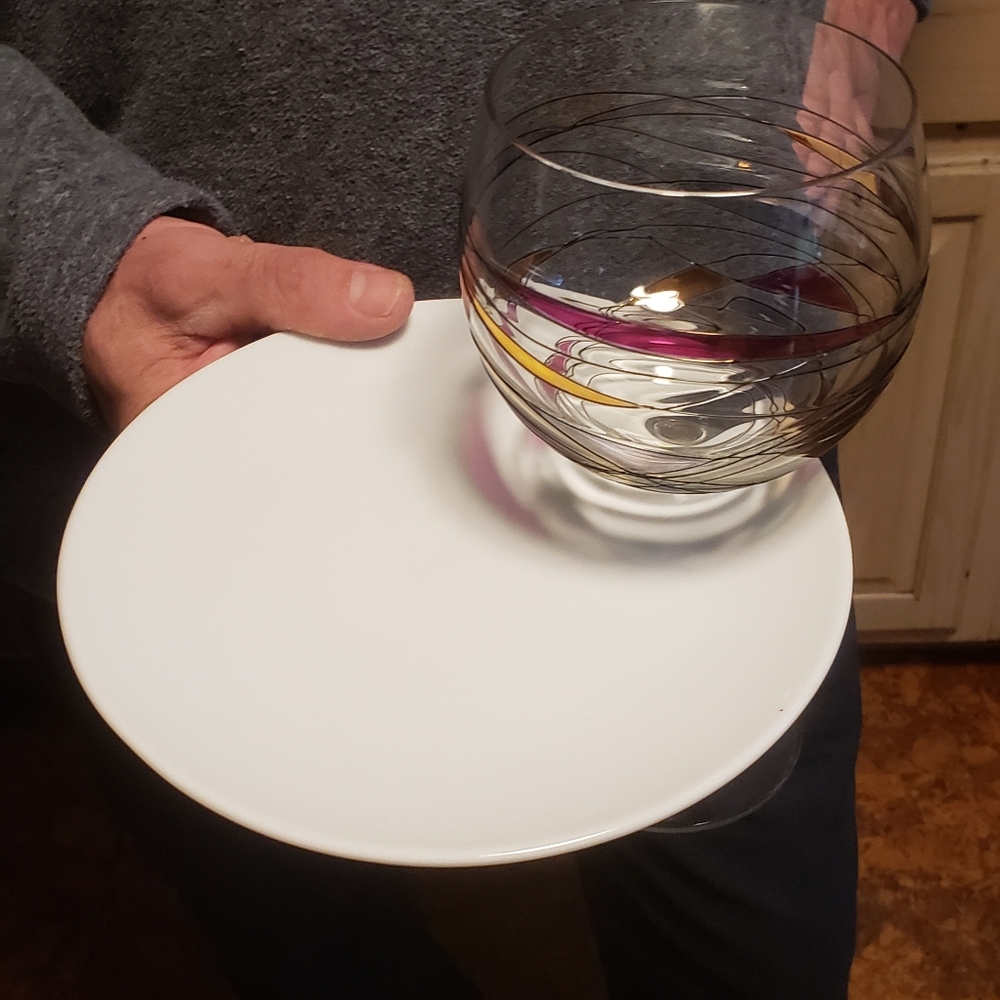 Wine and appetizer plate set of 4